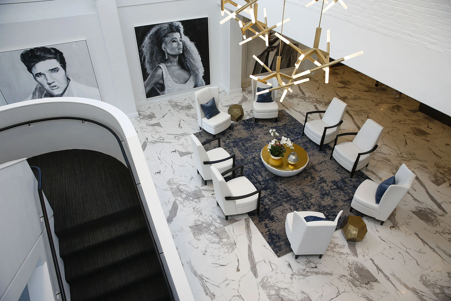 Modern lobby with stylish seating arrangement