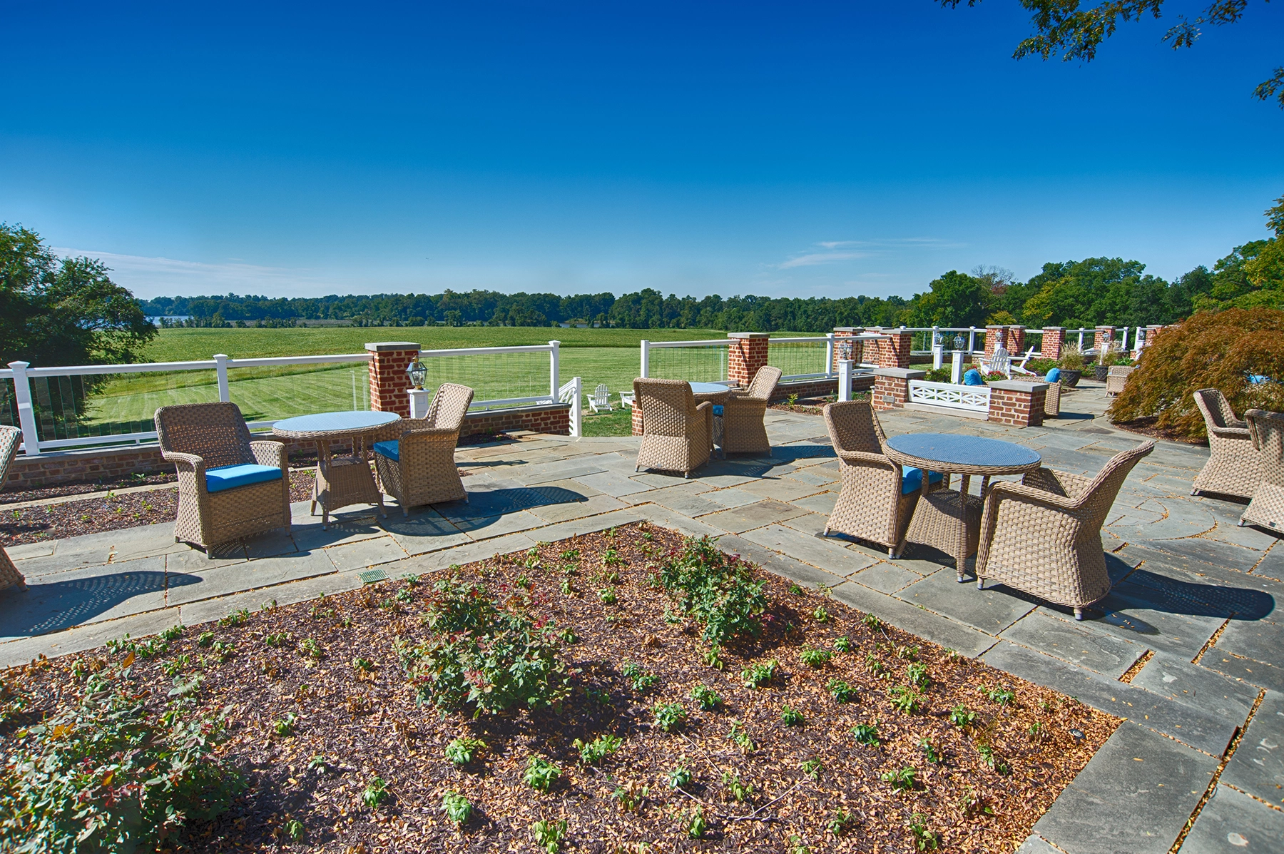Outdoor seating area with scenic view
